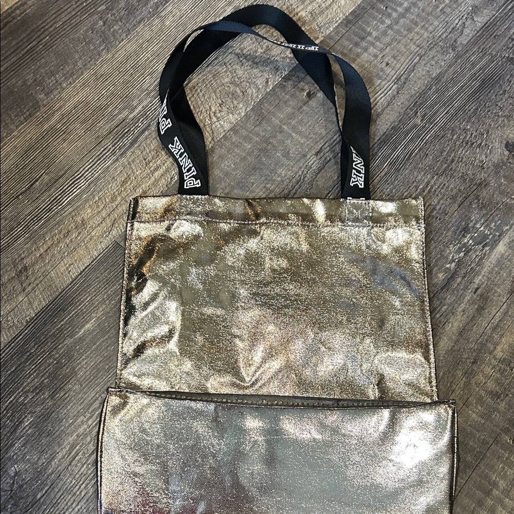 Victoria Secret Gold Metallic Tote Bag - Picture 5 of 7